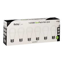 BAILEY 142088 ECOPACK 6PCS LED A60 E27 240V