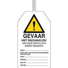 BRADY 284400 VL-TYPE 1-145X85MM SAFETY TAGS