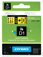 DYMO S0720580 TAPE 12MMX7M ZWART/GEEL