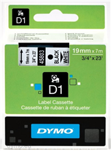 DYMO S0720830 TAPE 19MMX7M ZWART/WIT