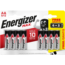 ENERGIZER MAXAABL8P ENERGIZER MAX AA LR06 BL6+2 PR