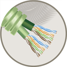 FLEX HFUTP6/2 GREEN FLEX + 2 X U/UTPCAT6