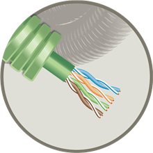 FLEX HFUTP6B GREEN FLEX + U/UTPCAT6 16 B500