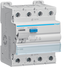 HAGER CFA680E AARDLEKSCHAKELAAR 3P+N 80A 300