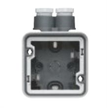 HAGER WNA651 1-V DS GRIJS 1 X DBL IN + 2 X