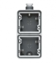 HAGER WNA654 2-V DS VER GRIJS 1 ENKEL IN +