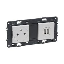 LEGRAND 741535 VAL CTDOOS 2P+A + DUBBELE USB