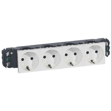LEGRAND 77404 MOSAIC STOPK DLP 4X2P+A SCHUKO