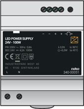 NIKO 340-00051 MODULAIRE VOEDING 24VDC - 100W