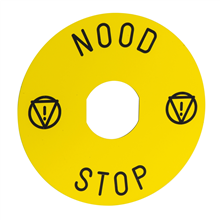 SCHNEIDER ELECTRIC ZBY8530 ETIKET D90 NOODSTOP GEEL