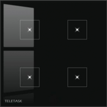 TELETASK-DOMOTICA TDS12024BL TOUCHPANEL AURUS-4S ZWART