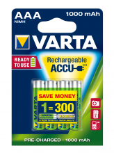 VARTA 4008496594375 OPLAADBAAR AAA 1000MAH BL4