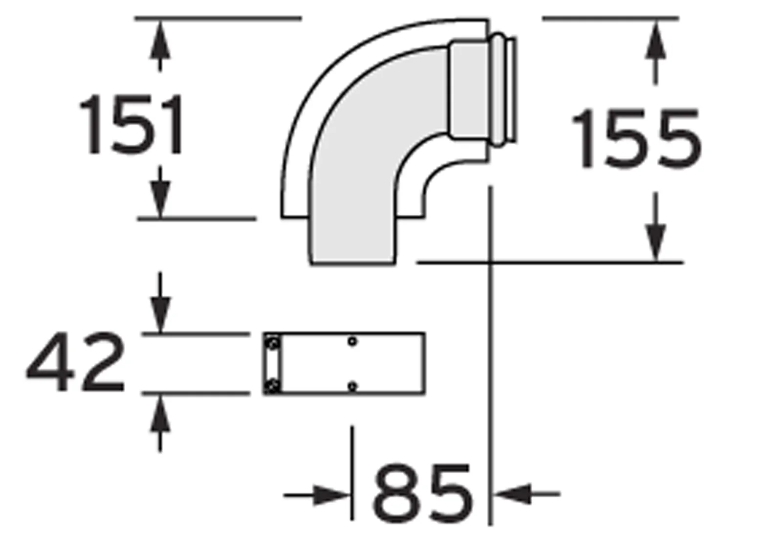 Vaillant 303808 concentrische rookgasbocht