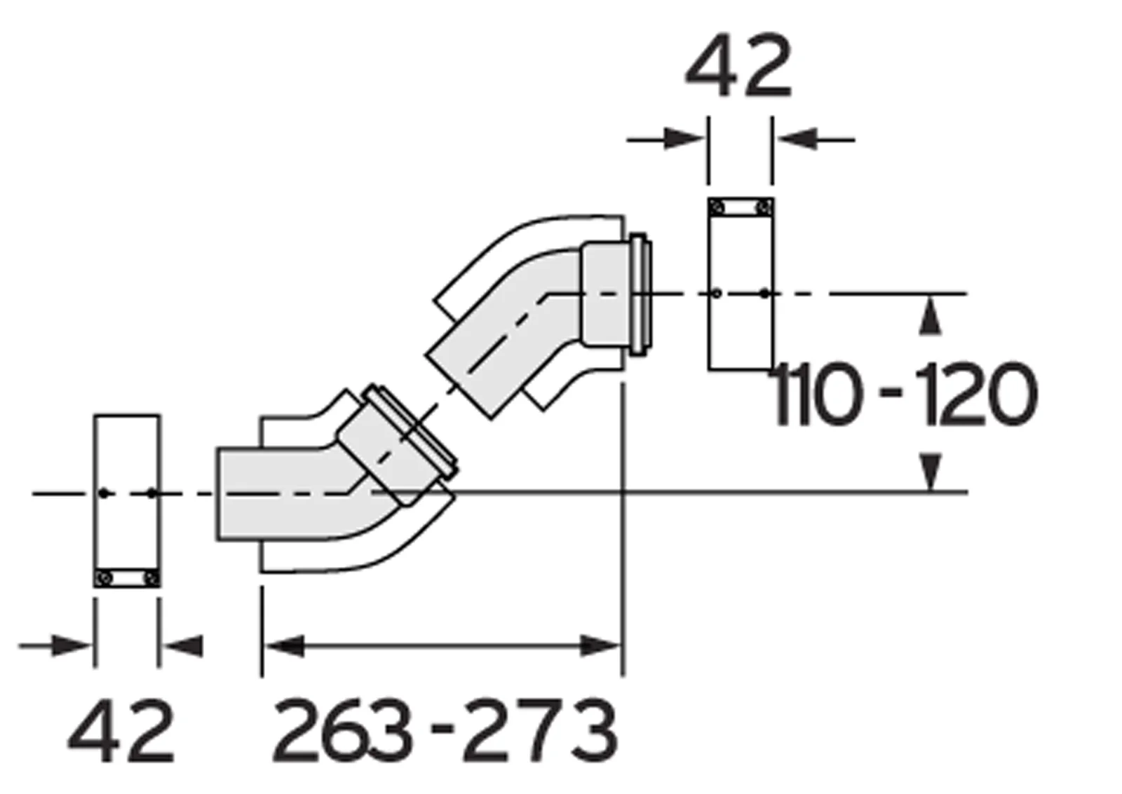 Vaillant 303809 concentrische rookgasbocht
