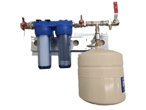 Alpha Fixflow voorgemonteerd duplex regenwaterfilter met expansievat en bolkraan 4/4 1040301 A