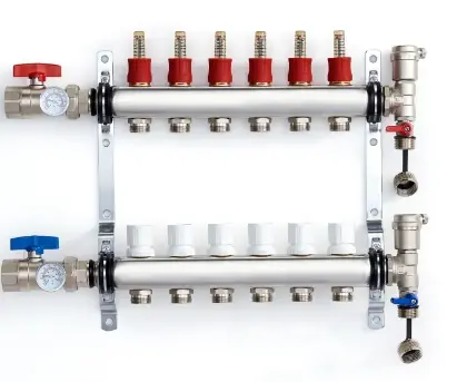 1100042450 UFH inox vloerverwarmingscollectorset 4/4 - 6 x EK3/4