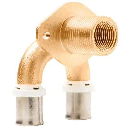 1100050410 Multi messing pers muurplaat in U vorm voor droogbouw gipsplaten FF 16 x 1/2 F x 16 mm - DWT25