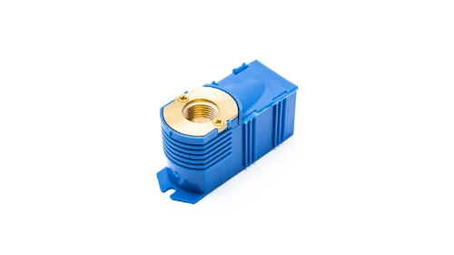 1100052210 Connect muurinbouwdoos met klemkoppeling 90° FF 1/2 x 16 mm - blauw