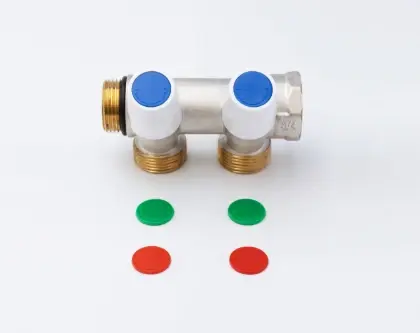 1100064791 WP collector met ingebouwde regelkranen met indicatoren (rood/blauw/groen) 3/4 - 2 x EK3/4M
