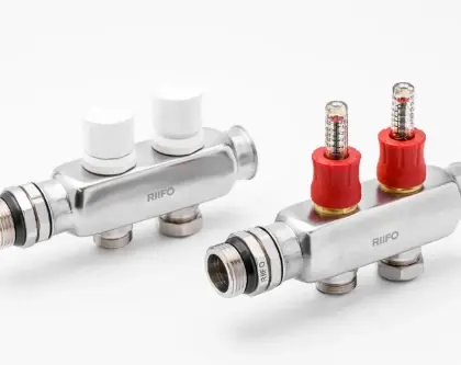1100066172 UFH uitbreidingsset tot 2 kringen voor inox vloerverwarmingscollectorset inclusief nippel & stop