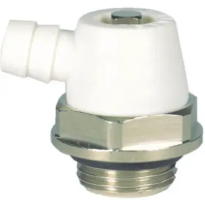 1206015 Radair radiatoraflaat 1/2 draaibaar - met O-ring - chroom/wit