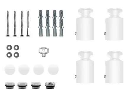 1499048 Caldo/Calore Rondo radiatorbevestigingsset - verstelbaar - 60-85 mm - wit