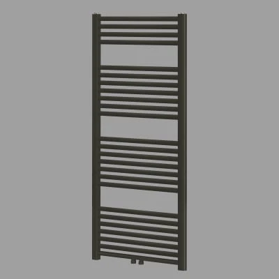 1564376 Caldo Rondo handdoekradiator - ronde buizen 1200 x 600 mm - 617 Watt (EN442 75/65/20) - 1MM8 - zwart mat
