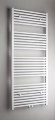 1565298 Caldo Rondo handdoekradiator - ronde buizen 1400 x 600 mm - 735 Watt (EN442 75/65/20) - 1MM8 - Ral 9016 Verkeerswit