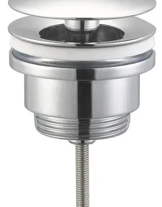 1565592 standard afvoerplug 5/4 x 63 mm - chroom - niet afsluitbaar - zonder overloop