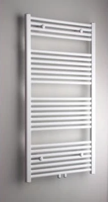 1566013 Caldo Rondo handdoekradiator - ronde buizen 1200 x 500 mm - 528 Watt (EN442 75/65/20) - 1MM8 - Ral 9016 Verkeerswit