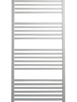 1566033 Caldo Squaro handdoekradiator - vierkante buizen 1200 x 600 mm - 612 Watt (EN442 75/65/20) - 1MM8 - RAL 9016 Verkeerswit onderaansluiting - RAL 9016 Ver