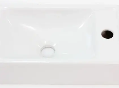 1566065 Thiny 2.0 handenwasser wandmodel 400 x 230 x 110 mm - wit - porselein - met kraangat rechts - zonder overloop