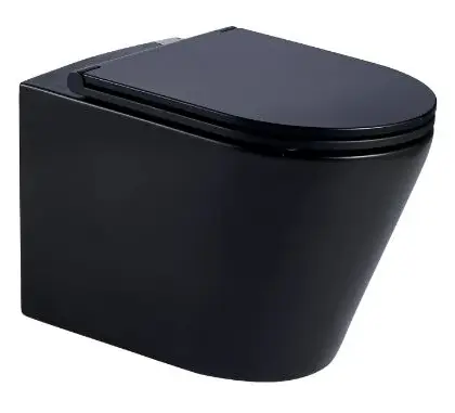 1724560 Brio hangtoilet PACK (hangtoilet + zitting) 360 x 520 mm - zonder spoelrand - softclose - quick release - zwart mat