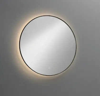 1776147 Mila spiegel rond 1000 mm - met Led verlichting - zwart mat