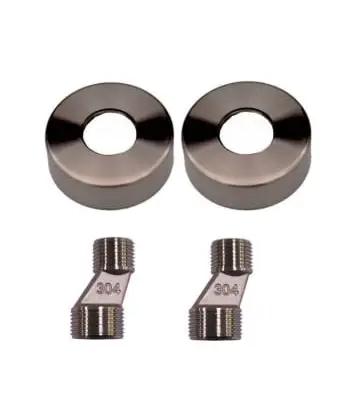 1867127 Rondo WSS roset 65 mm en s-koppeling (set van 2 stuks) - brushed nickel PVD