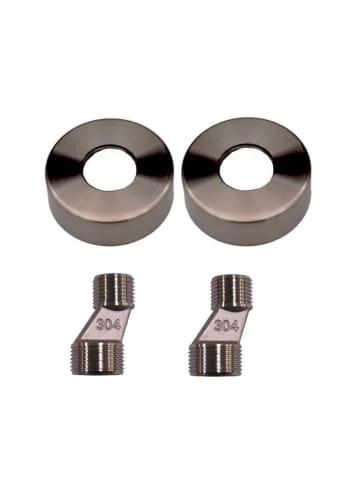 1867127 Rondo WSS roset 65 mm en s-koppeling (set van 2 stuks) - brushed nickel PVD