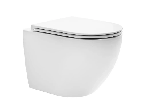 Maki hangtoilet cycloneflush rimless PACK (hangtoilet + zitting met softclose) - zonder spoelrand - wit mat - 520 x 365 mm 1936843