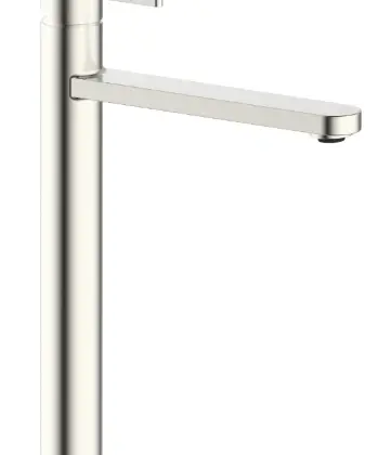 1952084 Vivo verhoogde wastafelmengkraan met coldstart - rechte uitloop - zonder lediging - Brushed Nickel PVD - geborsteld mat PVD