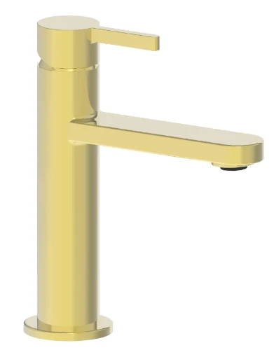 1952108 Vivo wastafelmengkraan met coldstart - rechte uitloop - zonder lediging - Brushed Gold PVD - goud mat PVD