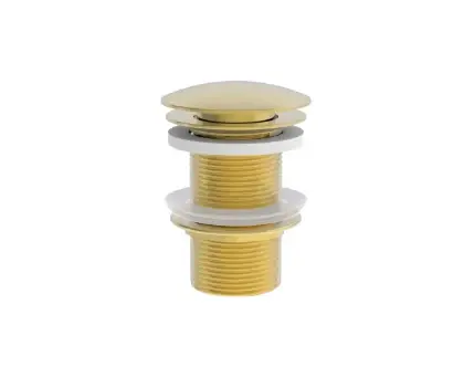1952131 Vivo afvoerplug zonder overloop - click-clack - open plug - Brushed Gold PVD - goud mat PVD
