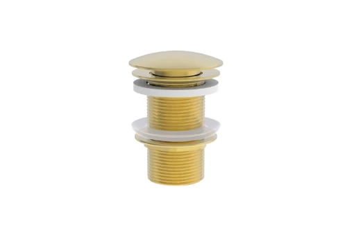 1952131 Vivo afvoerplug zonder overloop - click-clack - open plug - Brushed Gold PVD - goud mat PVD