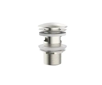 1952137 Vivo afvoerplug met overloop - click-clack - open plug - Brushed Nickel PVD - geborsteld mat PVD