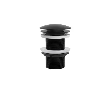 1952147 Vivo afvoerplug zonder overloop - click-clack - open plug - zwart mat