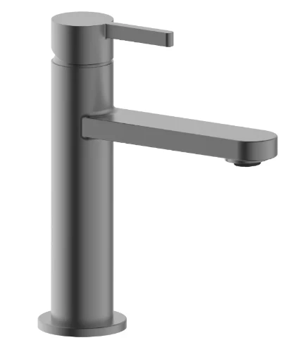 Vivo wastafelmengkraan met coldstart - rechte uitloop - zonder lediging - Gun Metal PVD - staal mat PVD 1952149