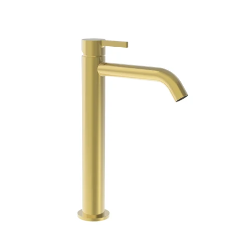 Vivo wastafelmengkraan verhoogd met coldstart - zonder lediging - Brushed Gold PVD - goud mat PVD 1952155