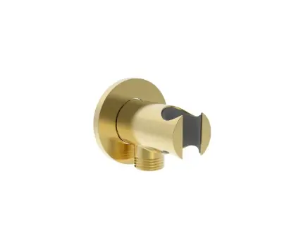 Vivo muuraansluitbocht met douchehouder 1/2 - Brushed Gold PVD - goud mat PVD 1952193