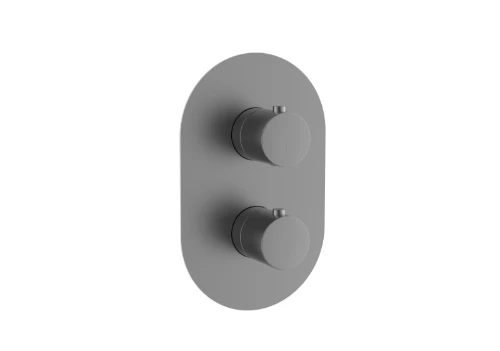 Vivo afwerkset voor muurinbouw douchethermostaat - Gun Metal PVD - staal mat PVD 1952194
