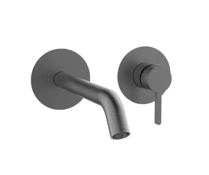 Vivo afwerkset voor muurinbouw wastafelmengkraan - Gun Metal PVD - staal mat PVD 1952229