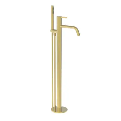 1952236 Vivo badmengkraan vrijstaand met douchegarnituur - Brushed Gold PVD - goud mat PVD - Belgaqua gekeurd