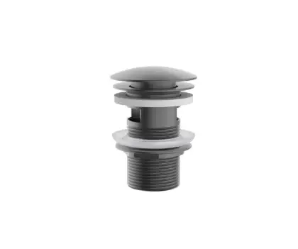 1952241 Vivo afvoerplug met overloop - click-clack - open plug - Gun Metal PVD - staal mat PVD
